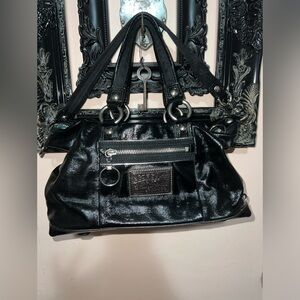 Coach poppy patent leather satchel